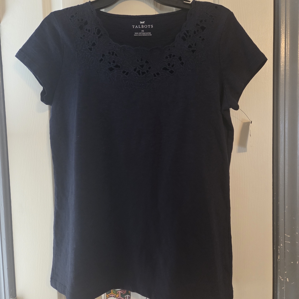 Talbots Midnight Blue Short Sleeve Top